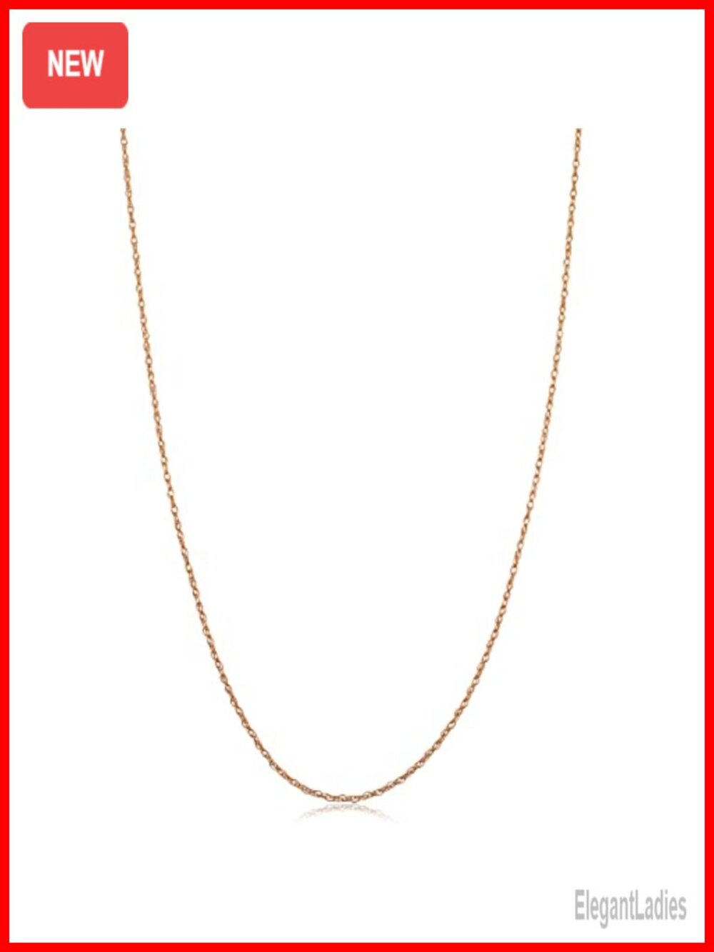 14k Rose Gold Rope Chain Necklace 0.7mm 14in Choker Spring Ring